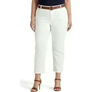LRL Lauren Jeans Co. Ralph Lauren white cropped capri denim jeans size 20W